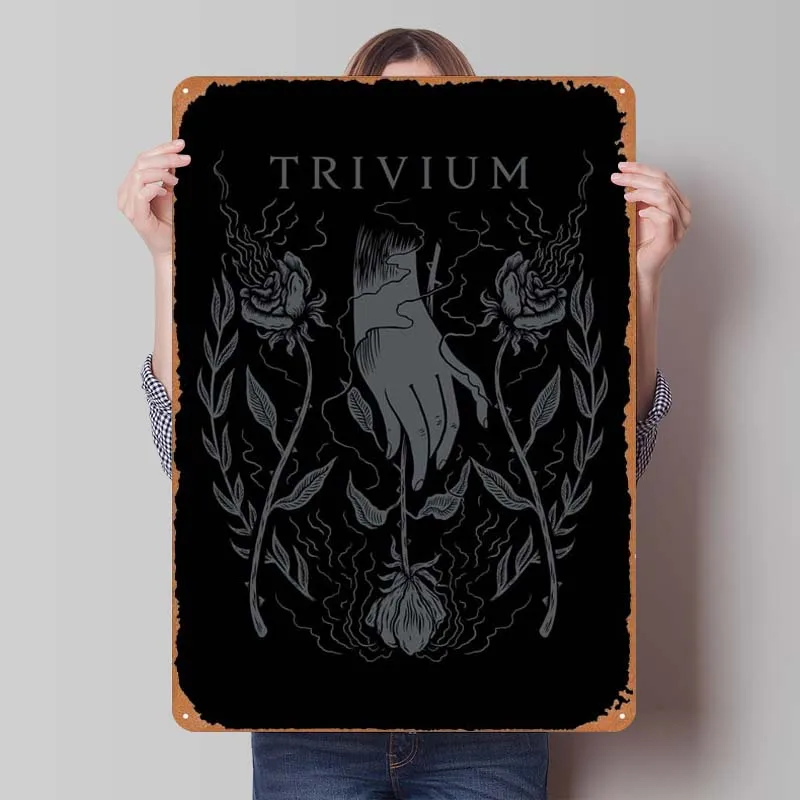 Trivium арт-знак музыка металлический постер настенное украшение винтажное металлическое искусство для паба клуба настенное украшение кофе бар