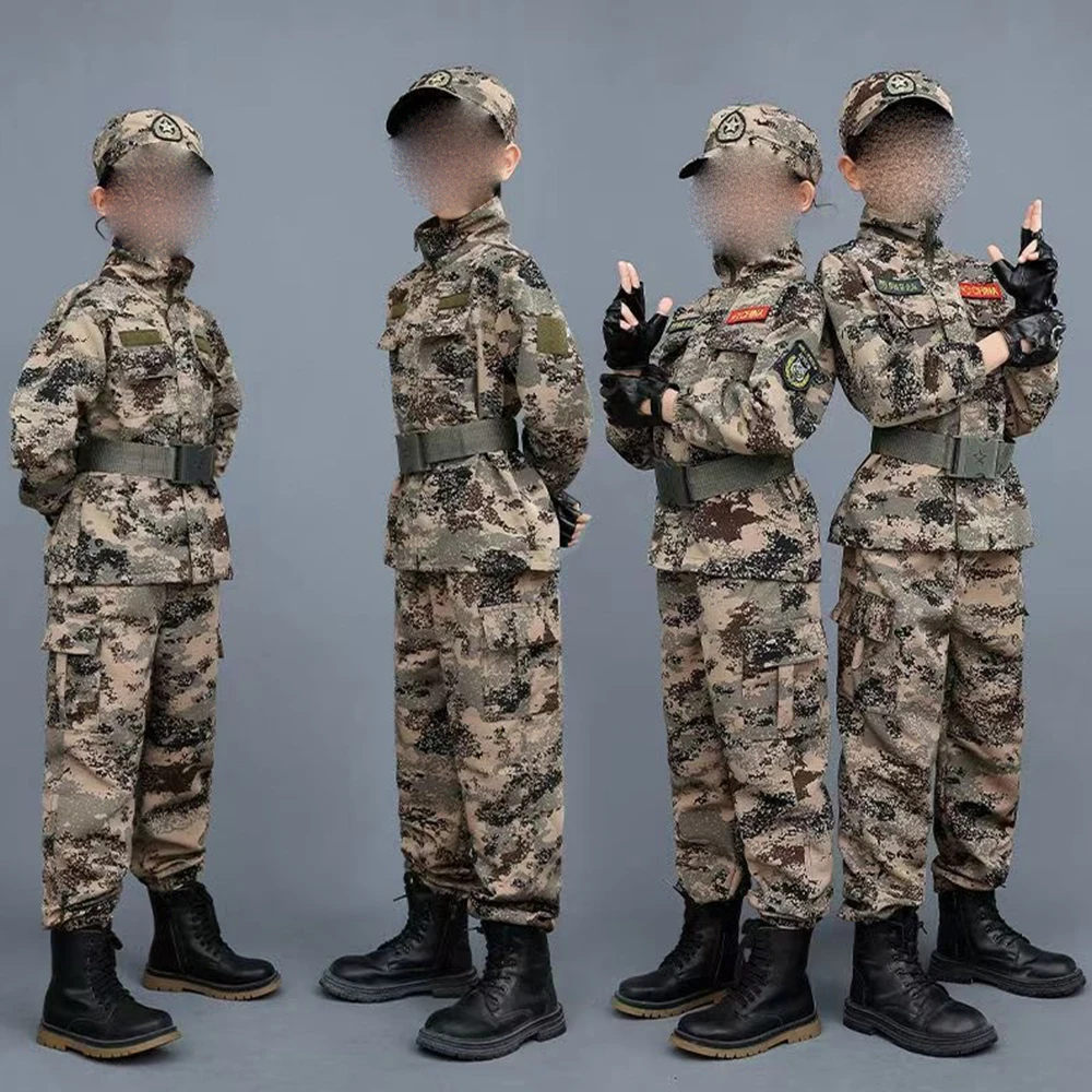 어린이 위장복 세트 전술 위장 훈련복 유치원 및 초등학생 남아 여아 공연 의상