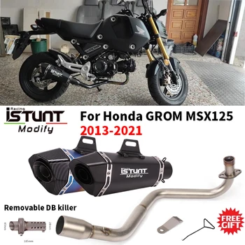 Motorcycle Exhaust Escape Full System Modify With Muffler DB Killer For Honda GROM MSX125 MSX 125 2013 15 16 17 18 19 20 2021