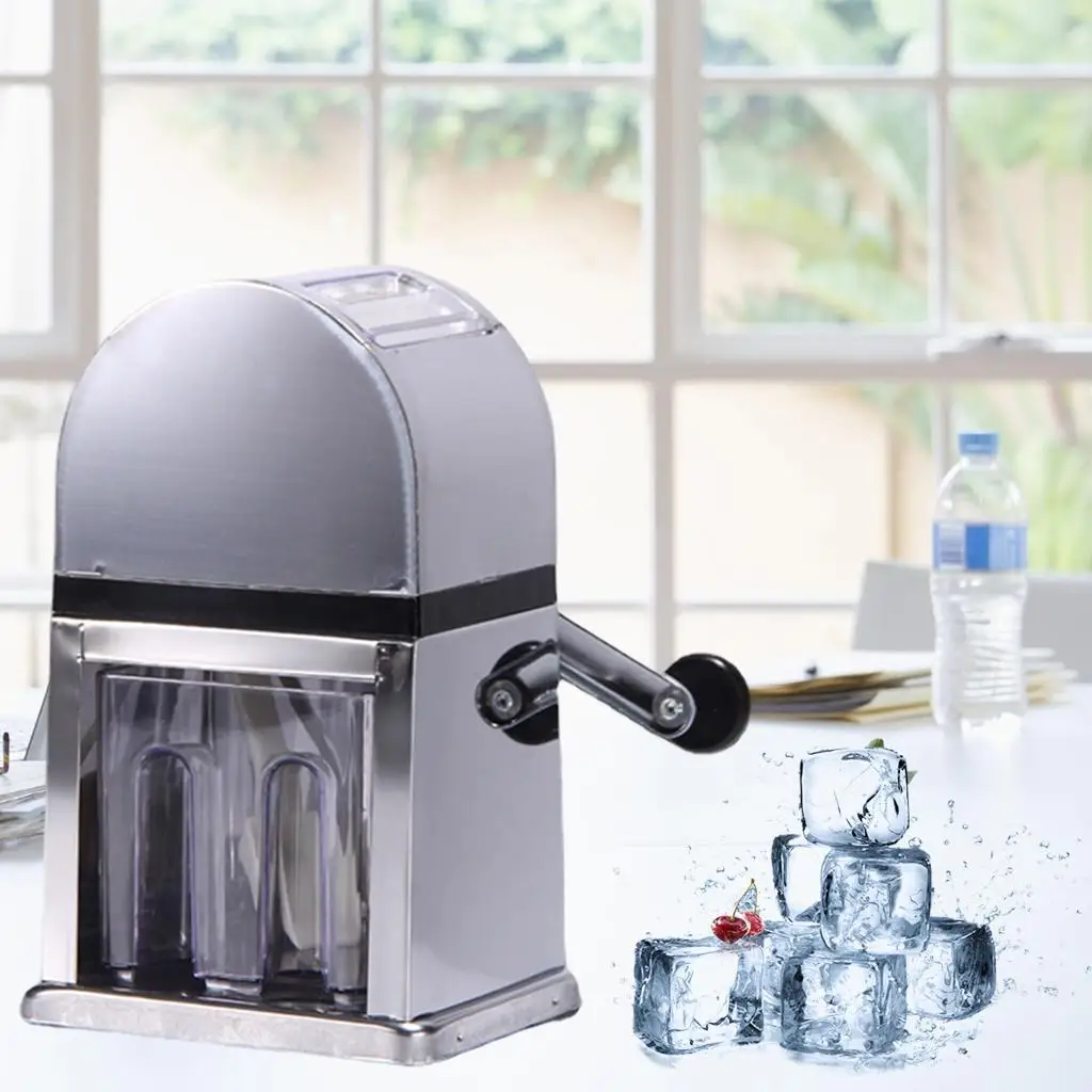 Portable Manual Ice Shaver Block Shaving Machine Crusher Snow Cone Maker