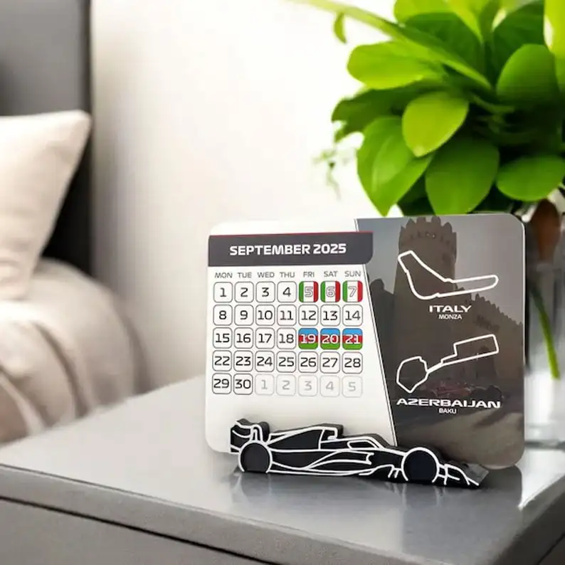 Desk Calendar Racing Calendar For F1 Fans Office Decor