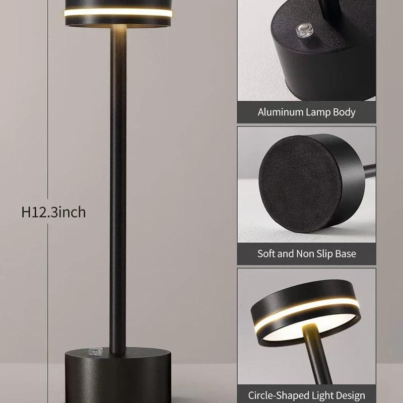 American I-Shaped Desk Lamp Bedside Bar Bedroom USB Charging Decorative Desk Lamp Touch Atmosphere Portable Night Light