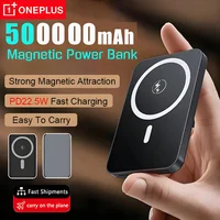 OnePlus Magnetic Wireless Power Bank 500000mAh  PD 20W Fast Charger Auxiliary External Battery Pack For iPhone Samsung Huawei
