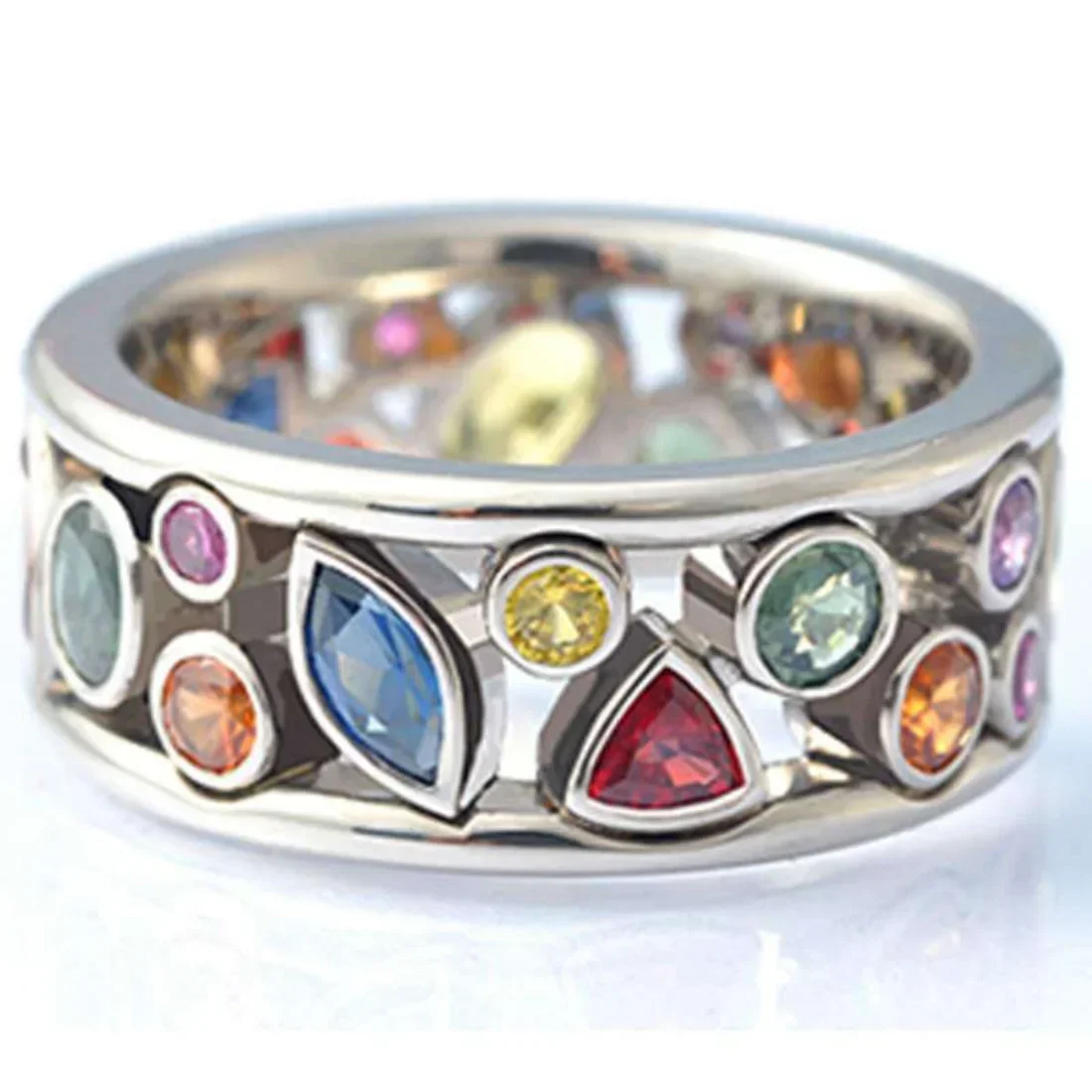 2024 Boho Magical Colorful Crystal Ionix Ring Therapy Zircon Ring for Women Men Weight Loss Drainage Magnetic Couple Jewelry 6
