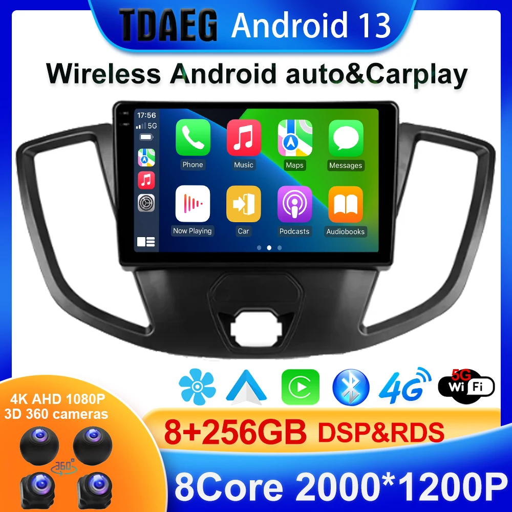 

2K 8+256G For Ford Transit Van L3H2 2014 - 2018 Car Radio Multimedia Video Player Navigation GPS Android 13.0 No 2din 2 din dvd