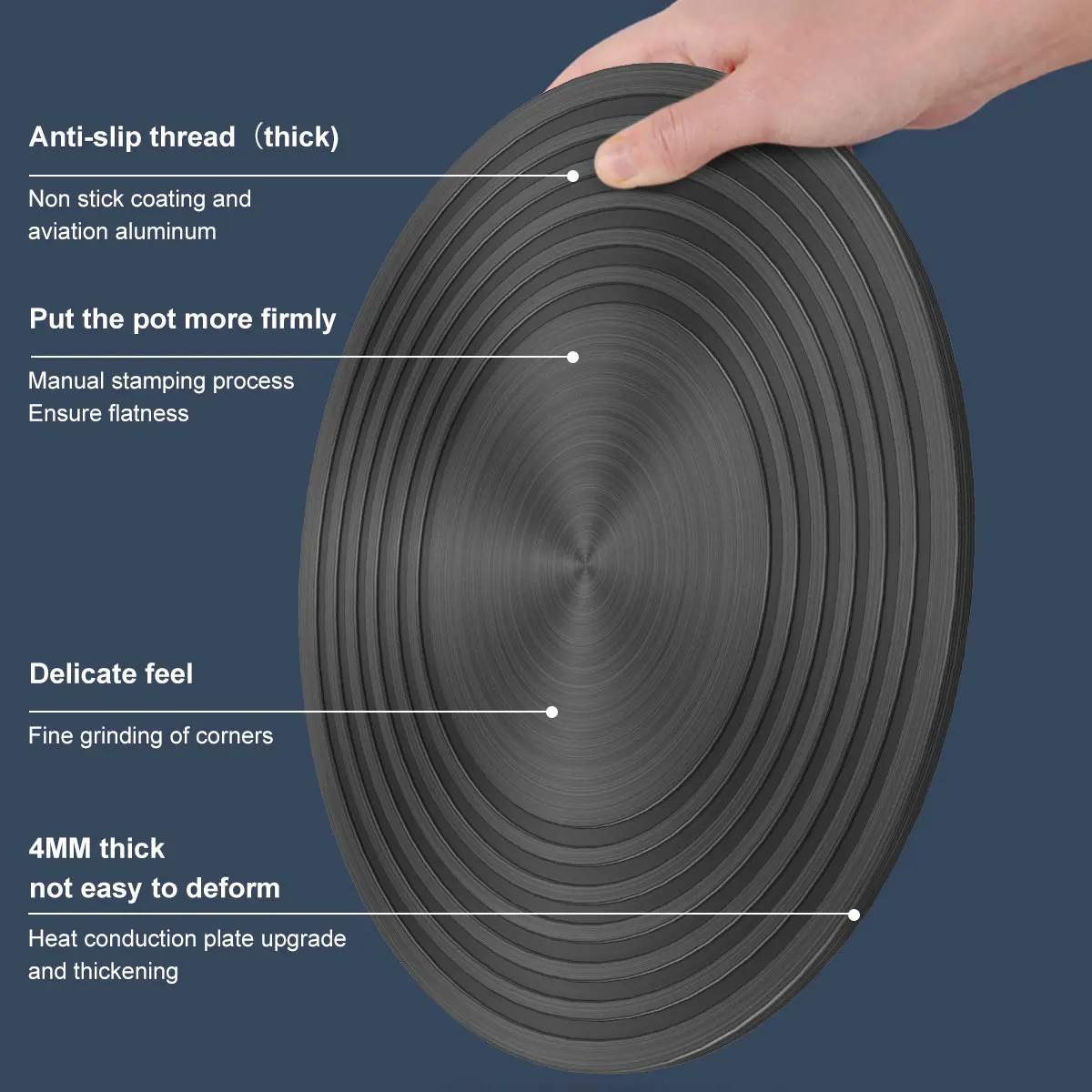 24/28cm Round Heat Diffuser Plate for Gas Stove Food Defrosting Tray Non-slip Double-Sided Cooktop Simmer Plate Kitchen Utensils