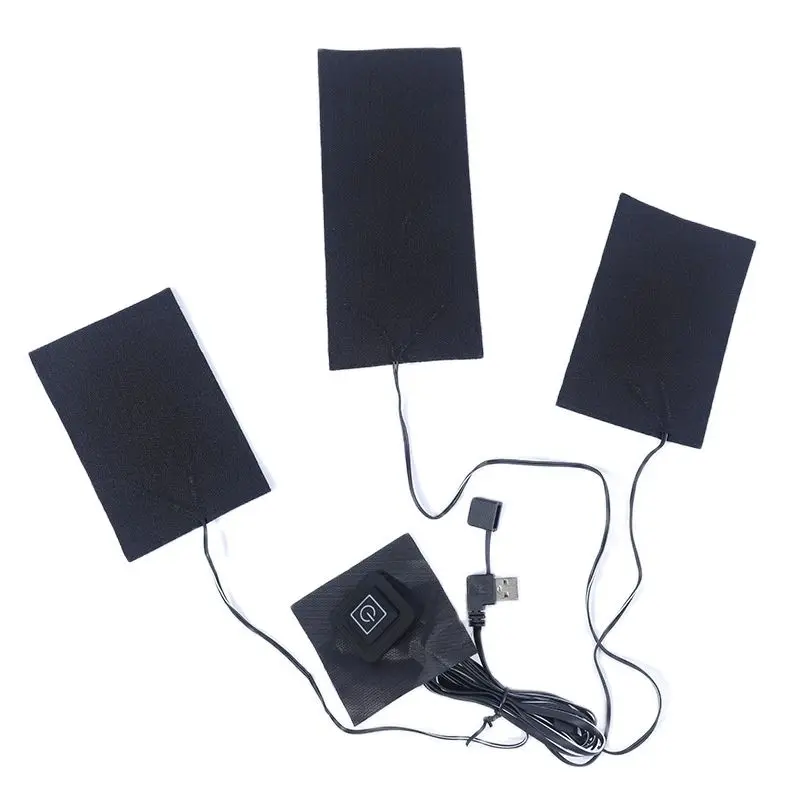 USB Clothes Heater Pad 3 Gear Adjustable Temperature Electric Heating Sheet Heating Warmer Pad For Vest Jacket
