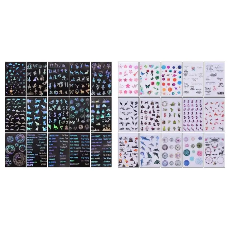 

15 Sheets Resin Art Supply Transparent Decorate Film & Stickers for Silicone Mold Resin Craft Clear Film