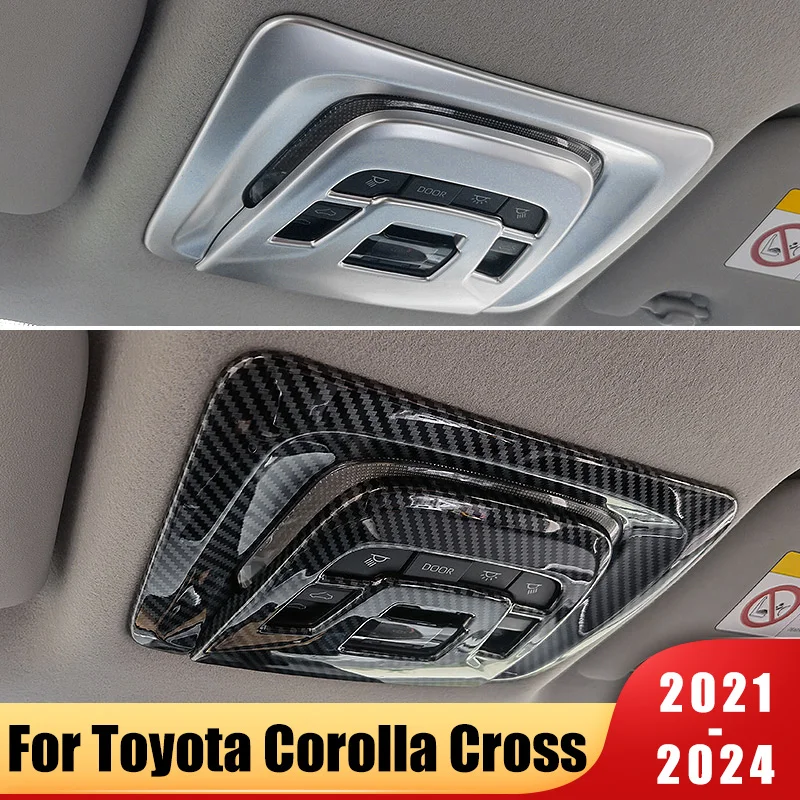 

For Toyota Corolla Cross XG10 2021~2024 2022 2023 ABS Carbon Car Front Reading Light Lamp Panel Frame Cover Trim Accessories