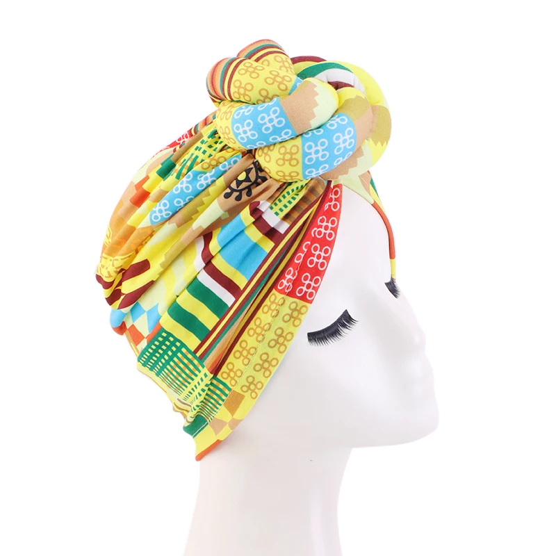 5 Pièces Turban Africain Pour Femme Bonnet Pré-Noué Bonnet Chimio