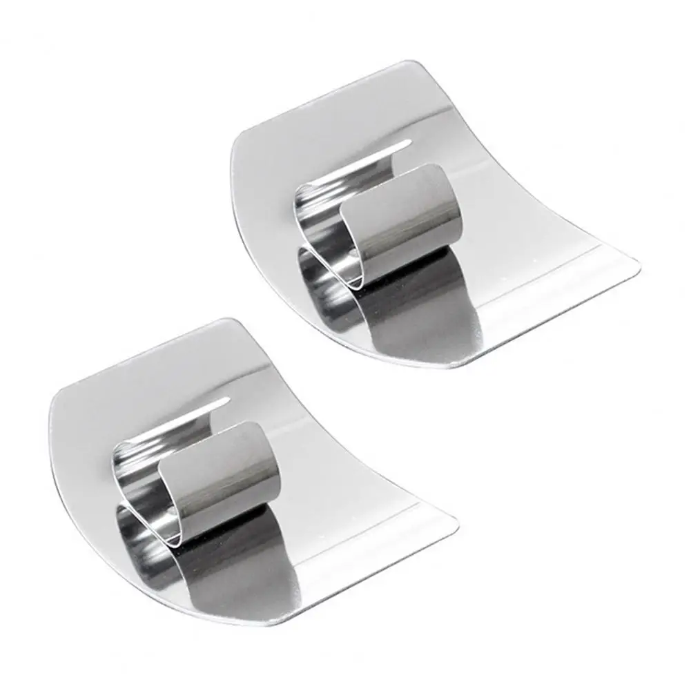 2Pcs Stainless Steel Finger Guard for Cutting Adjustable Finger Protector Safety Durable Veggie Chopper for Dicing Easy to Clean