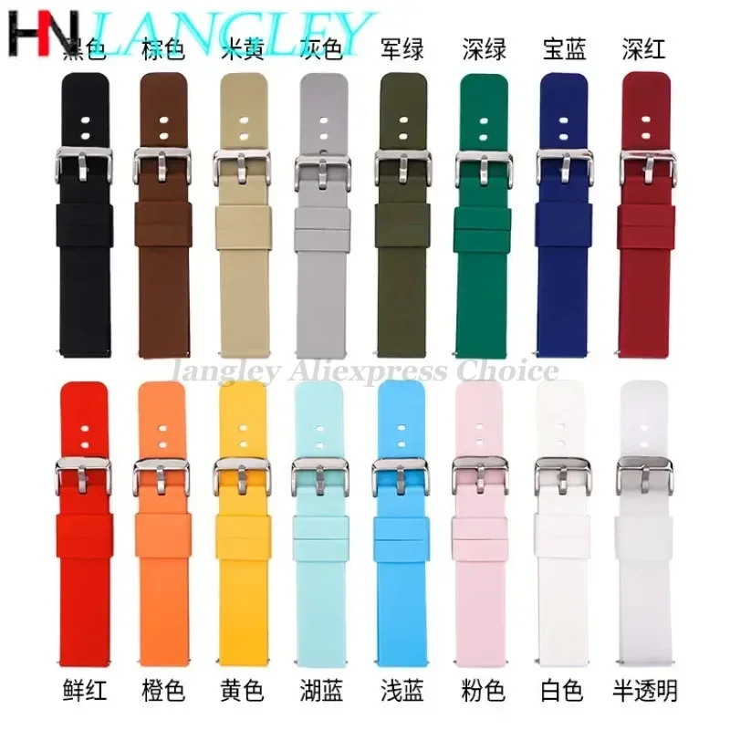 10/12/14/15/16/18mm 19mm 20mm 21mm 22mm 24mm 화웨이 GT2/GT3 스마트 시계 팔찌 갤럭시 시계 3 용 퀵 릴리스 실리콘 스트랩