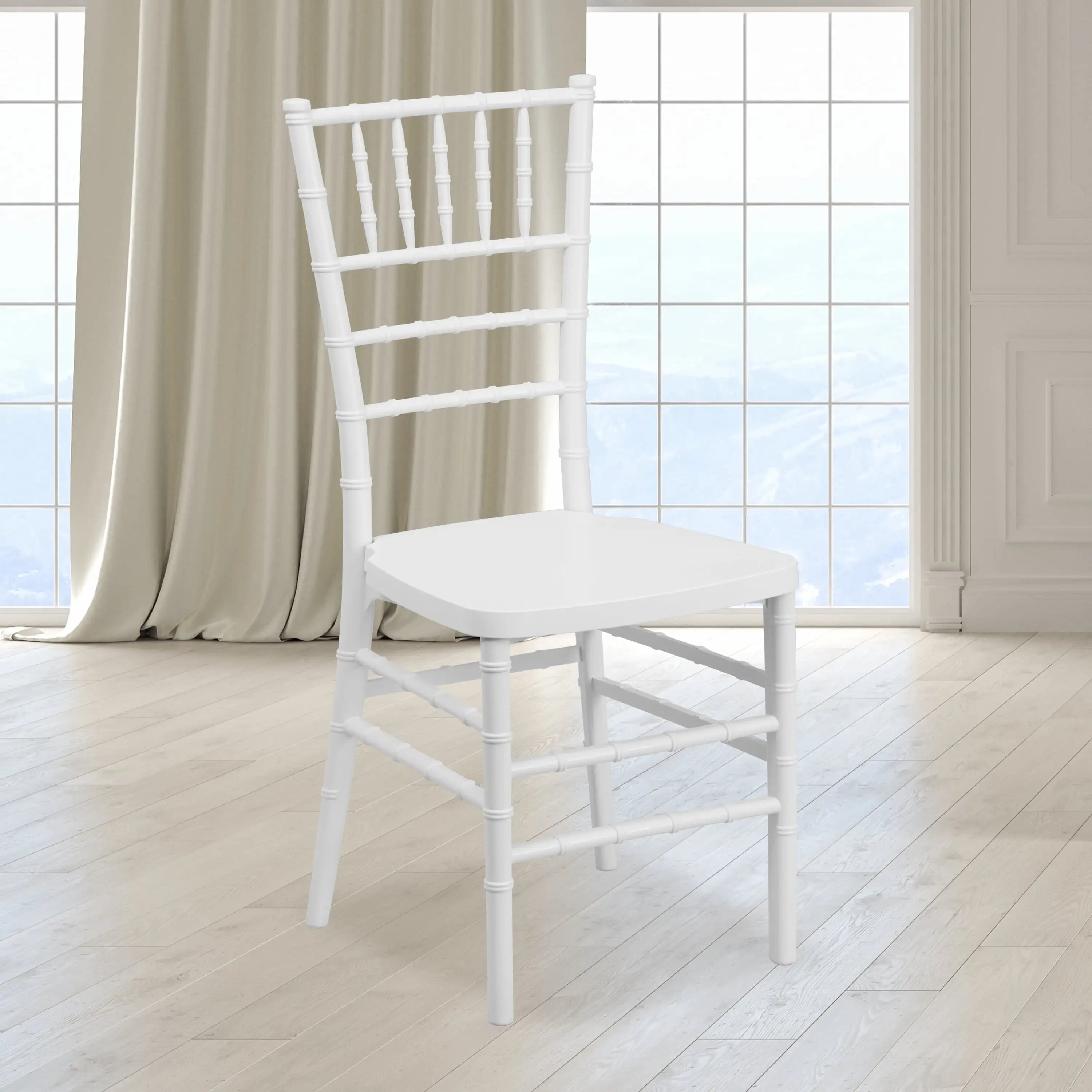 

Flash Furniture HERCULES PREMIUM Series White Resin Stacking Chiavari Chair Super strong polycarbonate