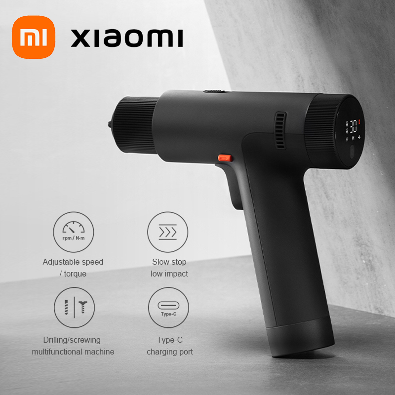  Xiaomi Mijia Brushless Smart Household Electric Drill Set 24 Steel Bit Multifunction Rechargeable 2000mAh 3 Modes Screwdriver 