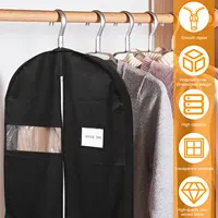 49 Inch Garment Bag for Travel Heavy Duty Hanging Suit Bags with 4 Clear Pockets Foldable Suit Cover Bag Coat Protector for 2