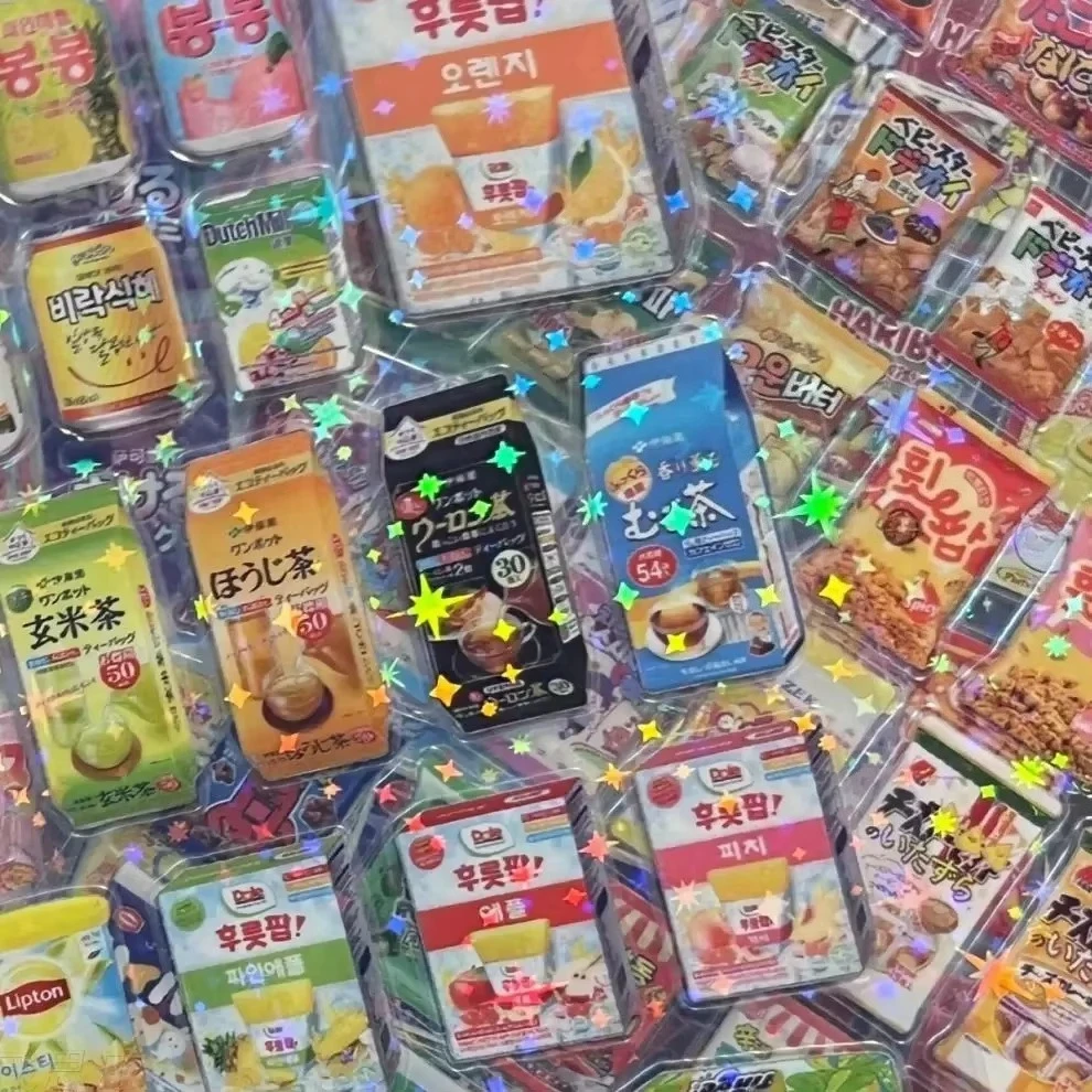 10 adesivi per imballaggio alimentare snack per telefono PET impermeabile adesivo per album di cartoni animati diario di cancelleria Kawaii - immagine 6