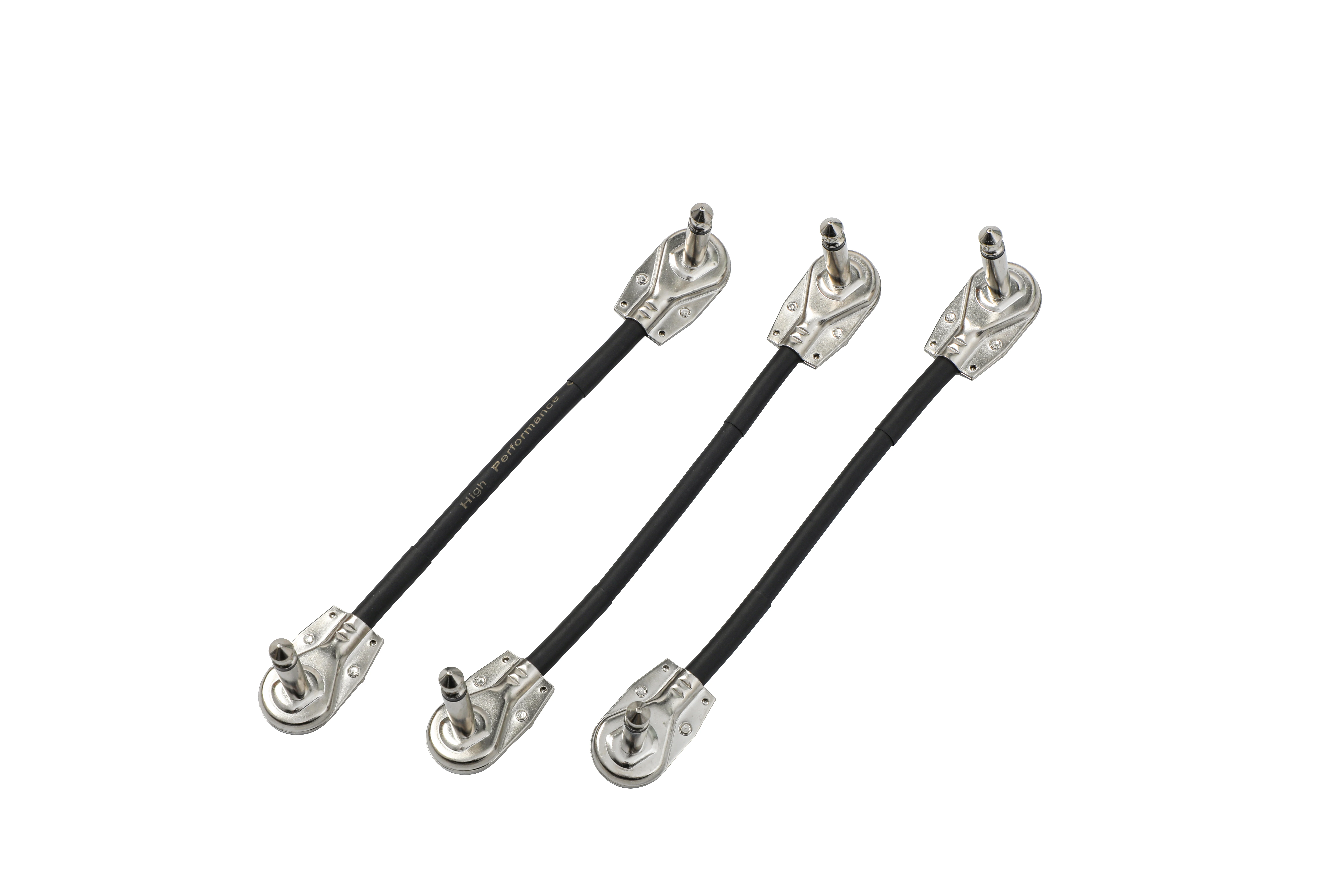ISET Guitar Patch Auxiliary Cable Guitar Pedal Cable 6 Inch 3-Pack Black Connectors Avoid Noise