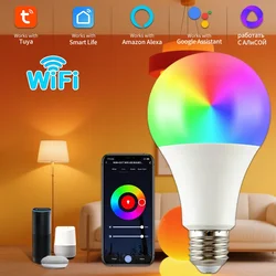 Smart WiFi RGB LED Light Bulbs with Voice Control and App Integration (110V)