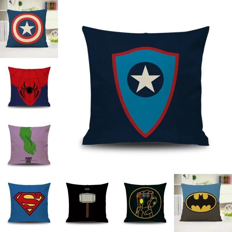 Cartoon Avengers Spiderman Anime Desgin PillowCase Sofa Waist Pillow Case Decorative Cushion Cover for Kids Baby Boys 45x45cm cushion cover,pillow case cover,baby pillow cover