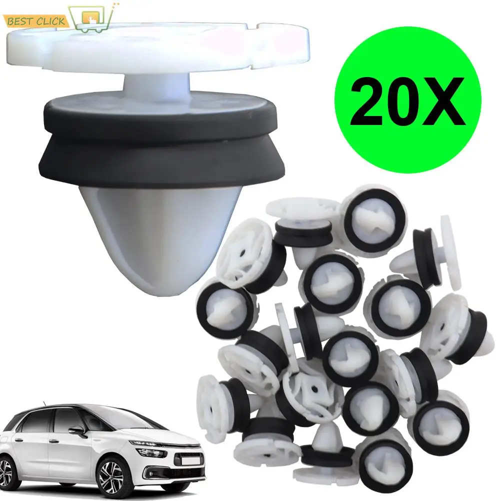 20 Pcs Car Door Interior Card Trim Clips Padding Mounting Retainers For Peugeot Citroen Renault OE# 9345ZN Car Replacement