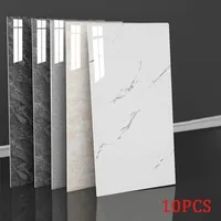 10Pcs Self-adhesive Marble Tiles Sticker Waterproof 30cmx60cm Tiles Floor Stickers PVC Tile  Kitchen Bathroom Wall Sticker