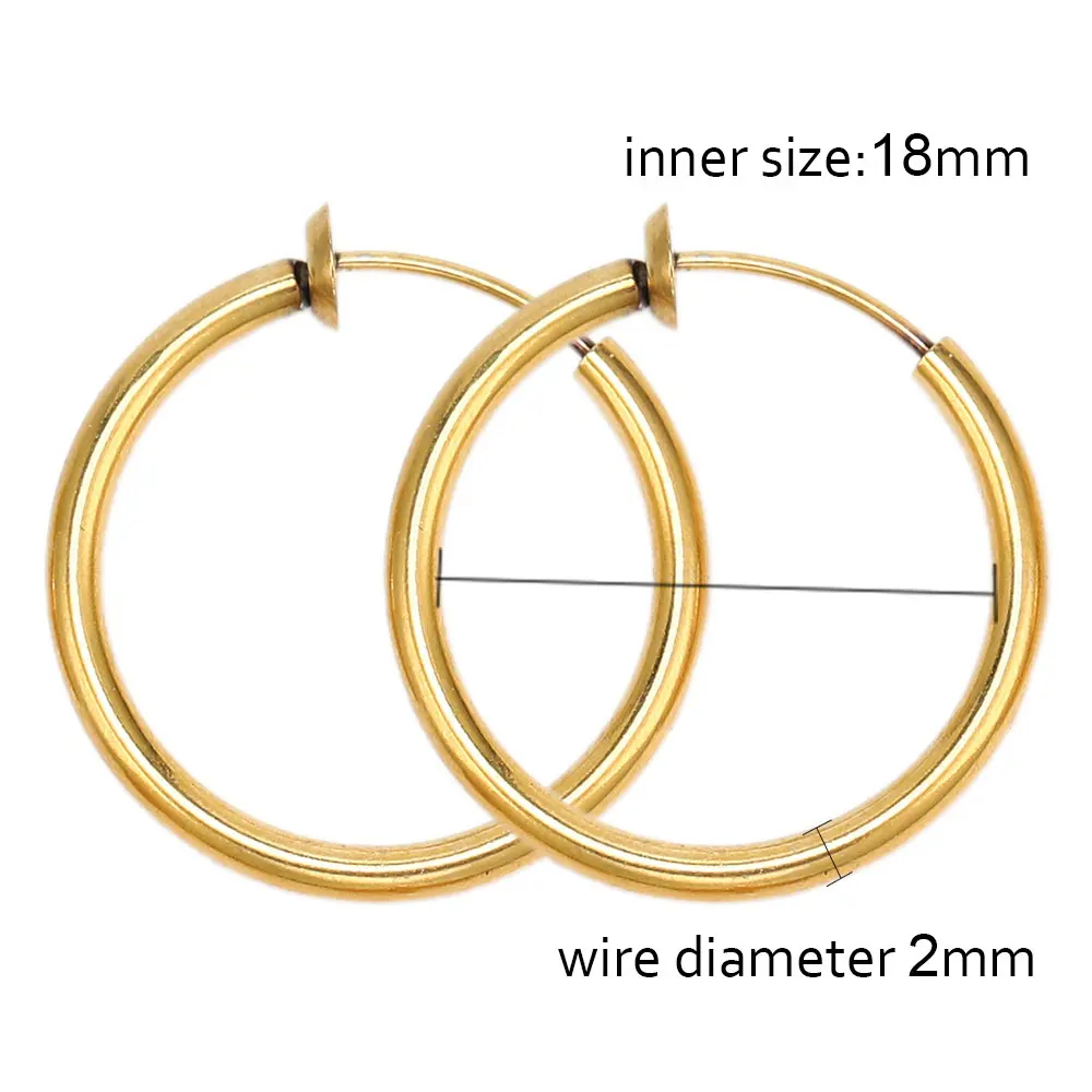 1Pair Stainless Steel Without Ear Holes Clip Hoops Without Drilling Earring for Clip Earring Piercing Jewelry Making clip earrings