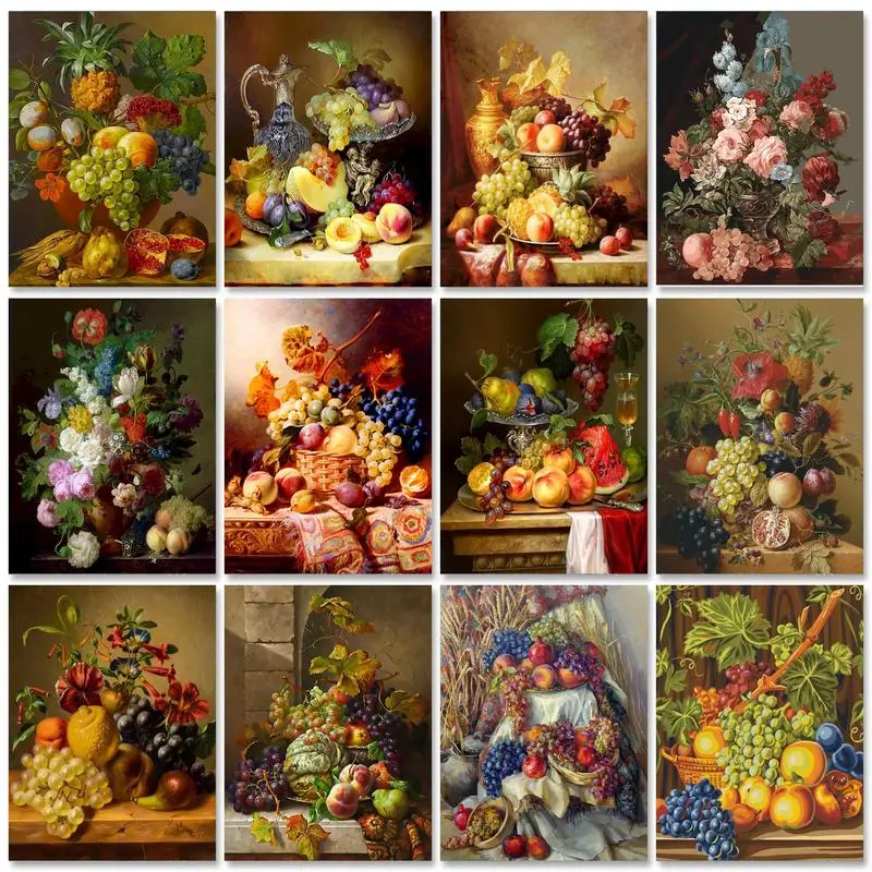

GATYZTORY 40x50cm Painting by Numbers Oil Handpainted Picture Fruit Markers by Numbers Zero Basis Handicraft Handiwork Art