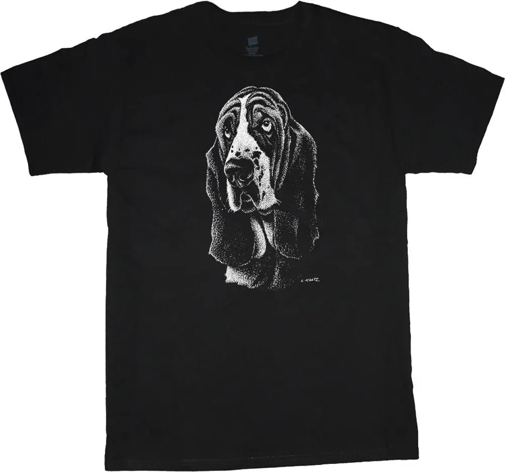 Basset Hound Face Portrait T-Shirt Dog Breed Tee Abbigliamento Uomo Dog Person Gifts