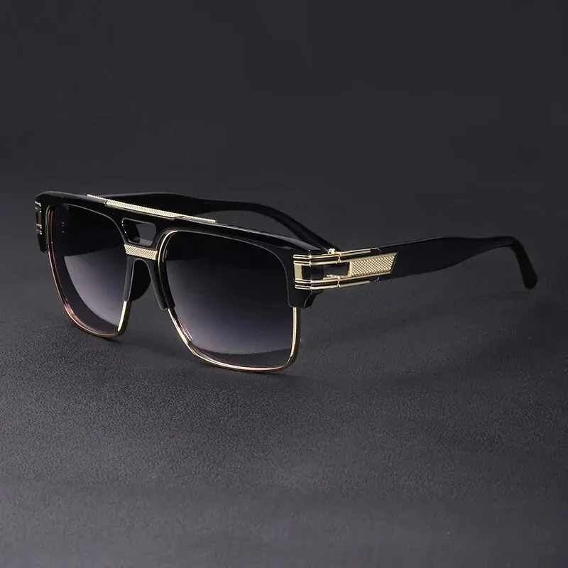 Chic Retro Square Frame Sunglasses with Transparent Design