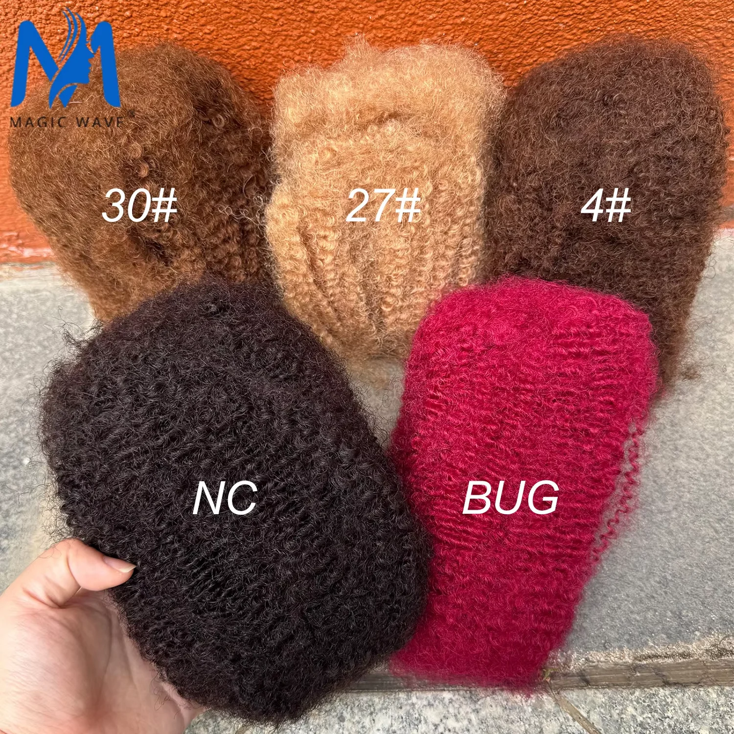 Colored 4C Human Hair Bulk No Attachment 10-18inch Afro Kinky Curly Peruvian Human Hair Soft Hair Bulk for Dreadlocks Extensions 2