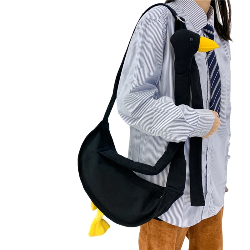 Funny Animal Crossbody Bag Cartoon Chest Purse Unique Canvas Shouldder Bag