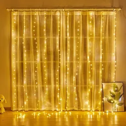 USB LED Curtain Fairy Lights for Home or Wedding Decoration (Warm White)