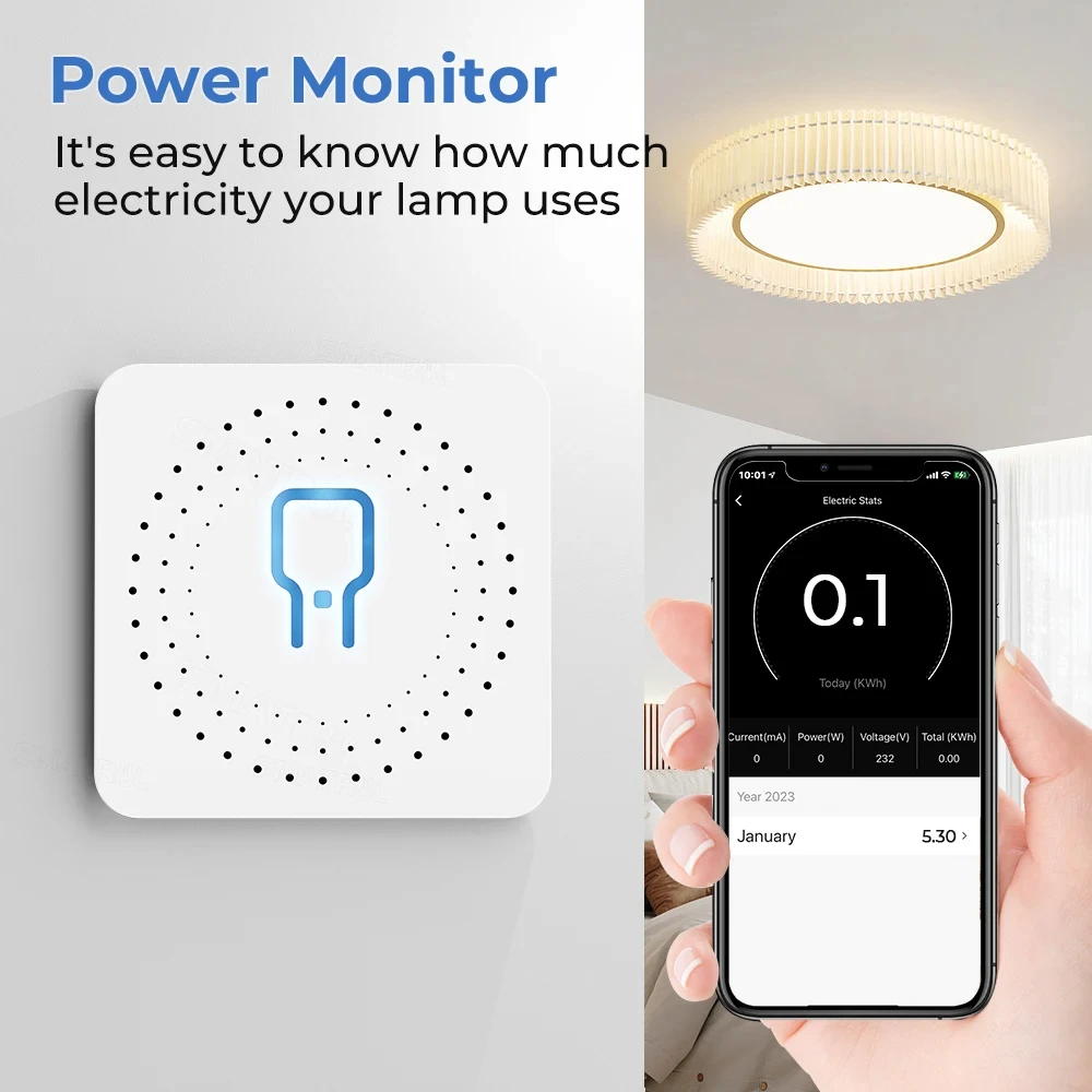 16A Tuya WiFi ZigBee Smart Switch 2-way Control Mini Smart Breaker Work With Alexa Google Home Alice