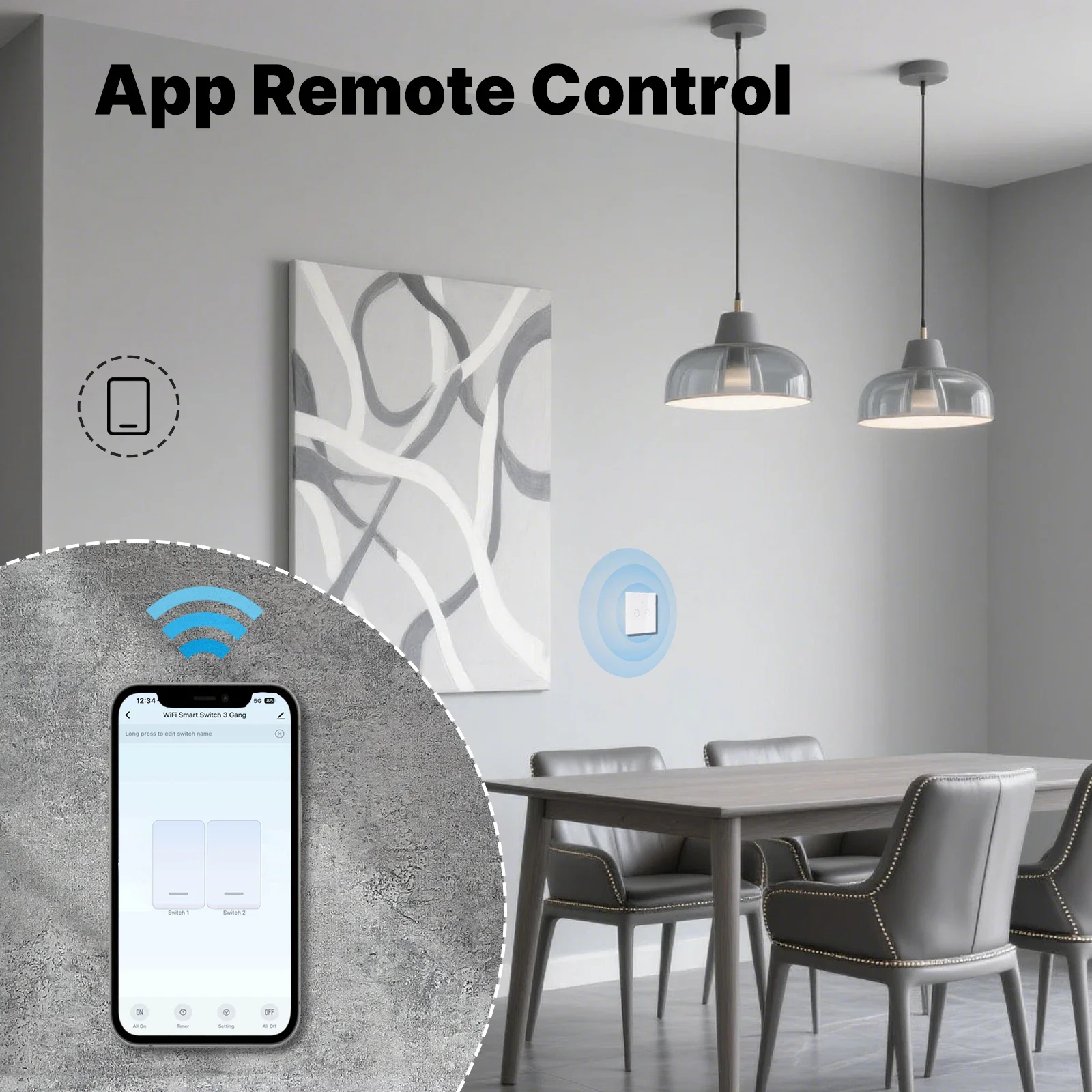 MOES Tuya WiFi مفتاح الإضاءة الذكي الزجاج اللمس سل...