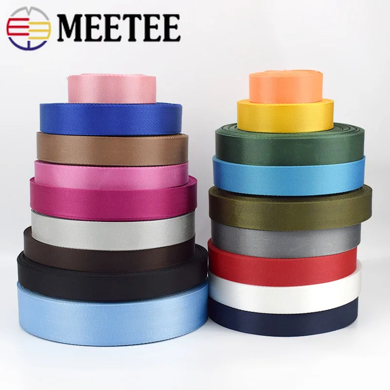 

10Meters 0.7mm Thick 20-50mm Polyester Nylon Webbing Ribbon Backpack Bag Strap DIY Dog Collar Knapsack Belt Tapes Bias Binding