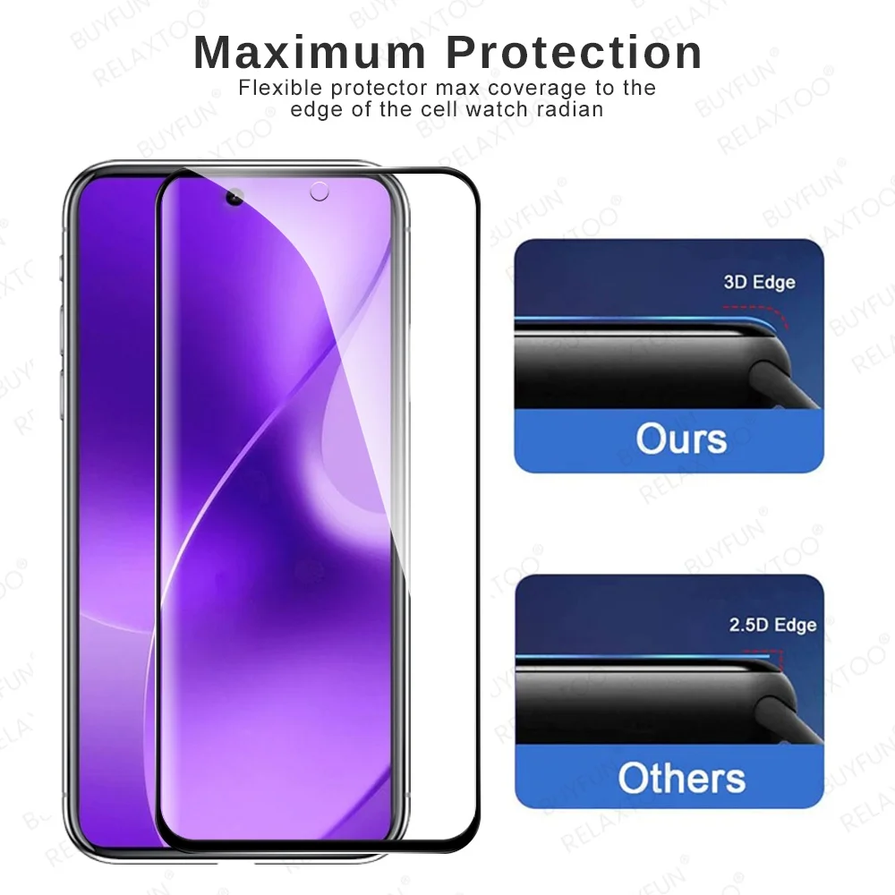 2-Pack 9D Curved Tempered Glass Screen Protector with Protective Case