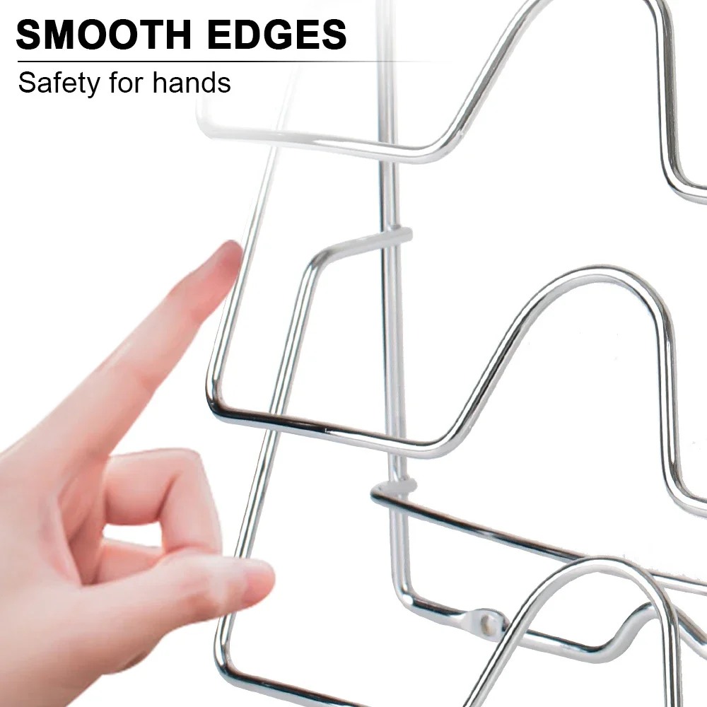 5 Layer Pot Lid Cover Rack Wall Mounted Storage Rack Cutting Board Holder Cabinet Pantry Holder Kitchen Organizer Metal Shelf