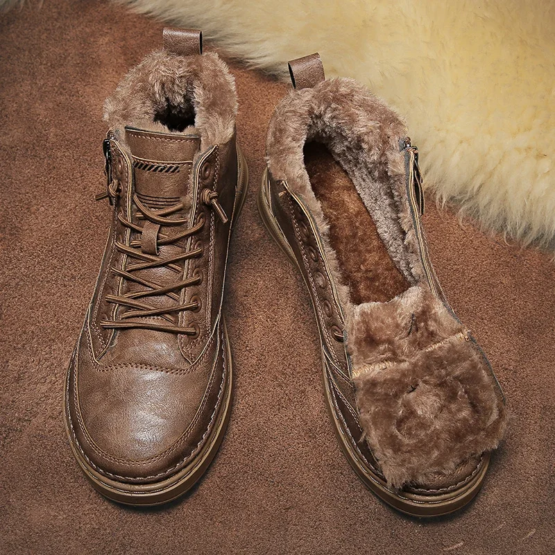 Herren Schnür Plattform Lederstiefel