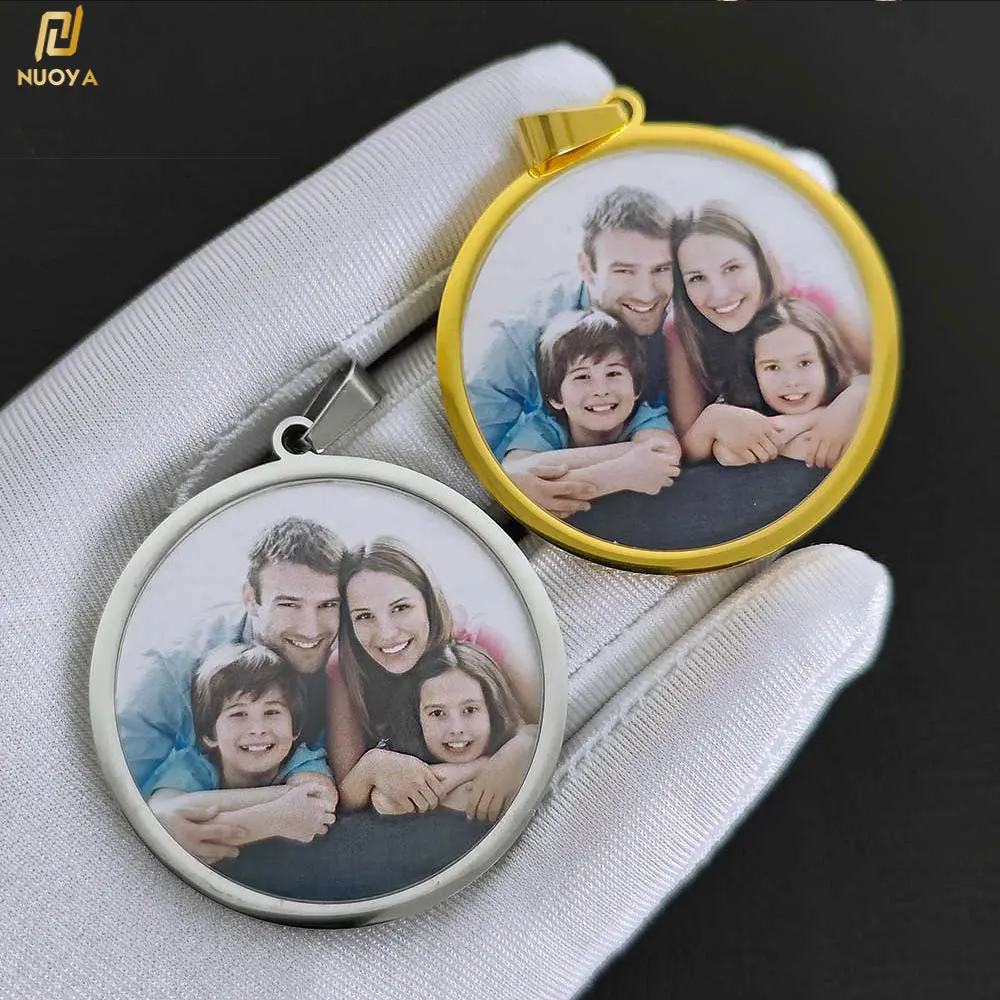 45mm Round Personalized Photo Necklace Stainless Steel Custom Jewelry For Familes Lovers Friend Gifts