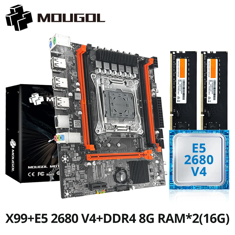 Intel Xeon E5-2680 v4 + X99マザボ + 16GB X99 Motherboard ATX Mainboard | 2x Intel Xeon E5-2680 V4 CPU
