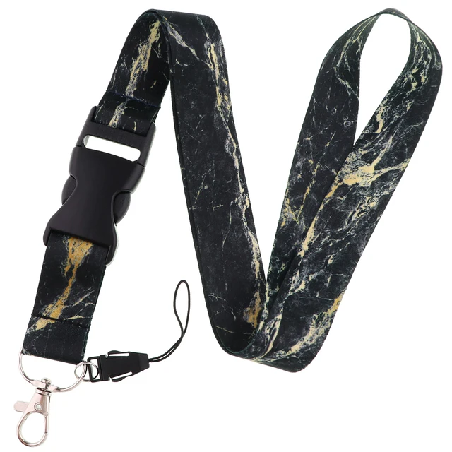 Marbling Lanyard For Keys Chain ID Credit card Cover Pass Charm Neck Straps  ID Badge Holder Key Accessories Fashion Detachable