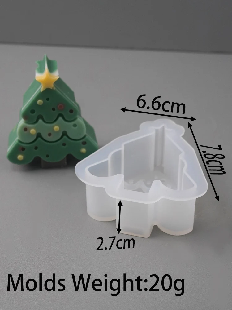 thumbnail image 1 of Molde de silicona para velas con adornos navideños en 3D, moldes para copos de nieve de árbol de Navidad, moldes para fundición de resina, yeso y jabón, manualidades para el hogar, decoración, 1 of 5
