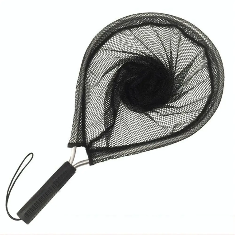 

Black Portable Mesh Knotless Nylon Trout Fishing Net Fish Saver Hand Net Landing Nets