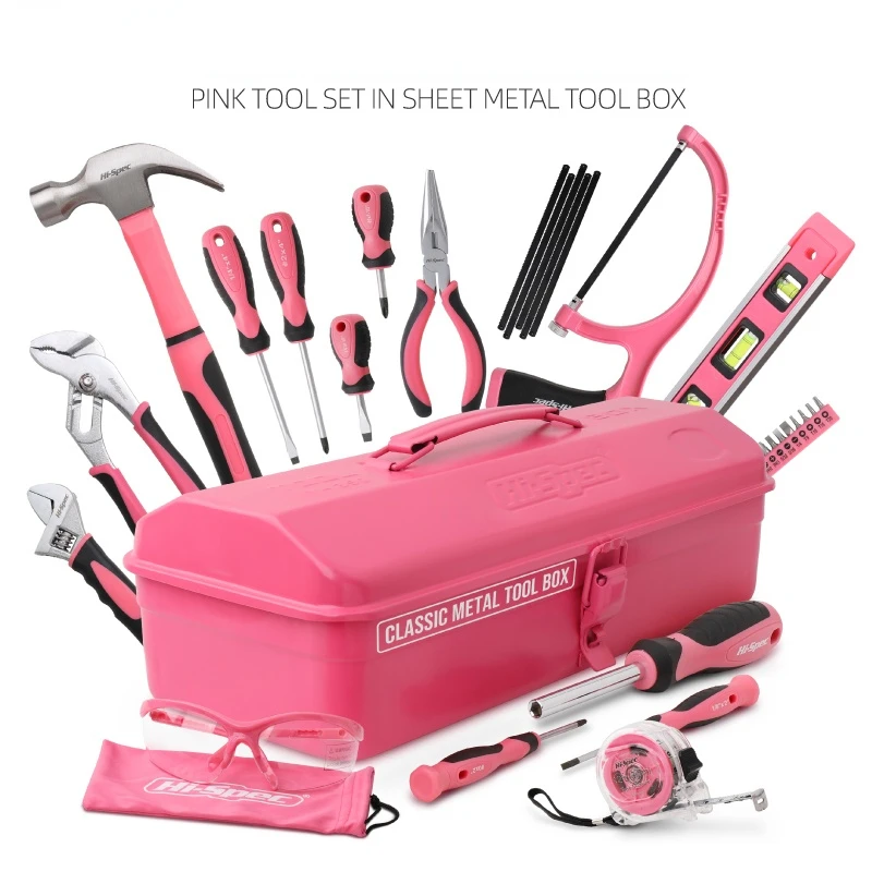 Household Tools Set Pink Tool Box Set Home Small Kit All Purpose With  Storage Box For Home Garage Ladies Girls - AliExpress