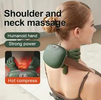 Wireless Bionic Heated Electric Neck and Shoulder Massager with Finger Massager, Portable 1