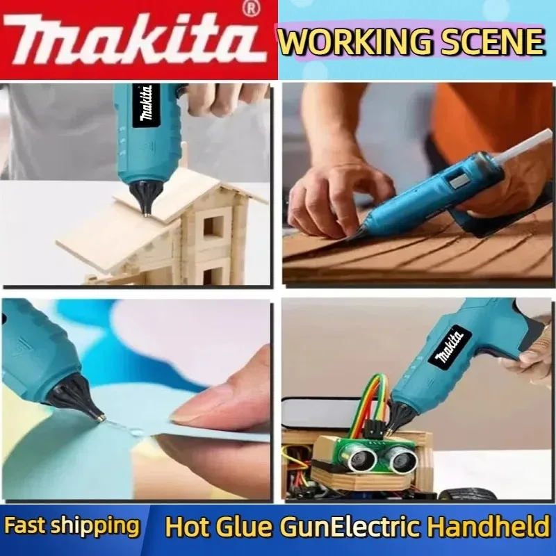 마키타 전기 핸드헬드 무선 글루건, 화상 방지 노즐, DIY 핫멜트 용접 열풍기