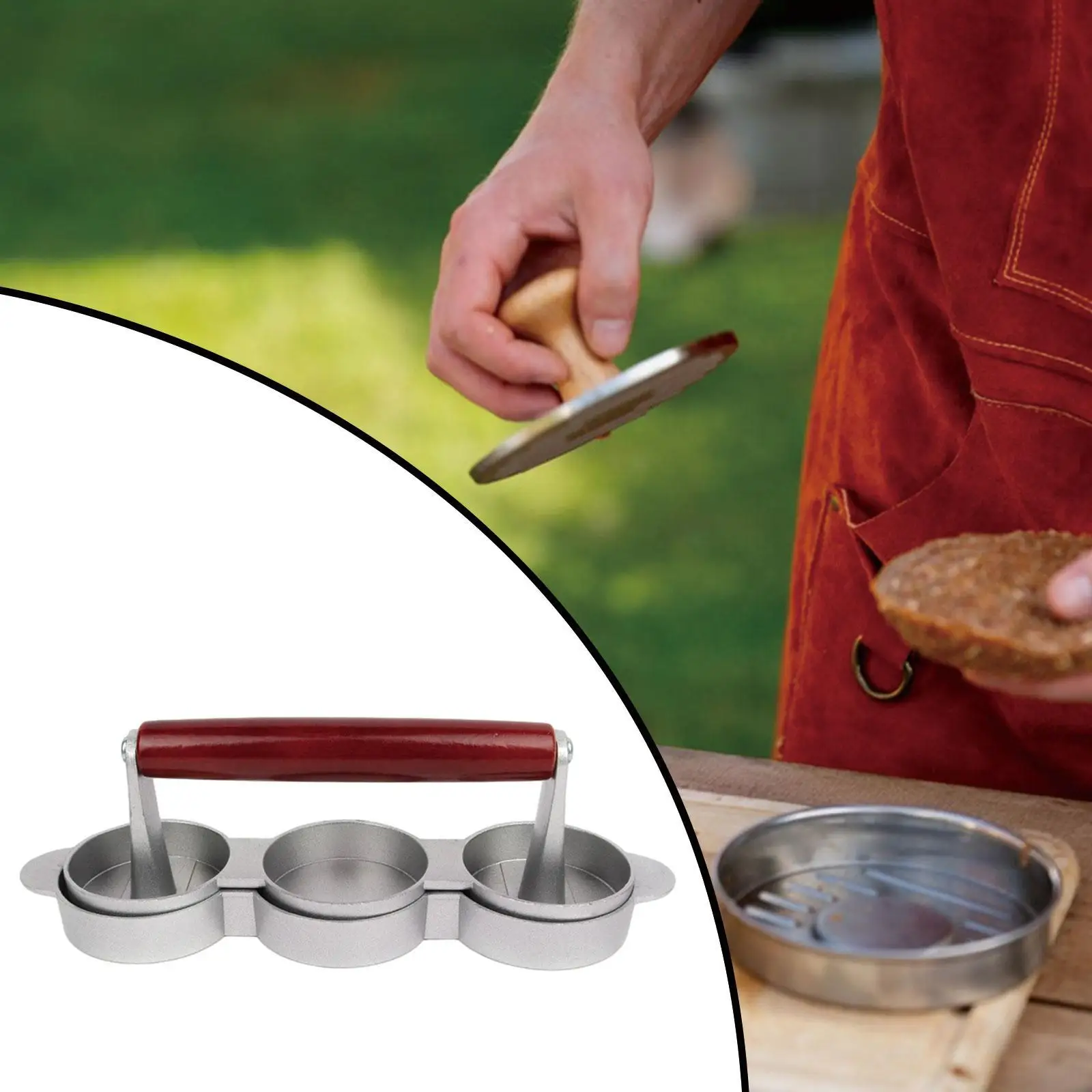 Burger Press Meat Presser Hamburger Meat Beef Grill Press Hamburger Patty Maker Aluminum Alloy for Veggie Sandwich Steaks