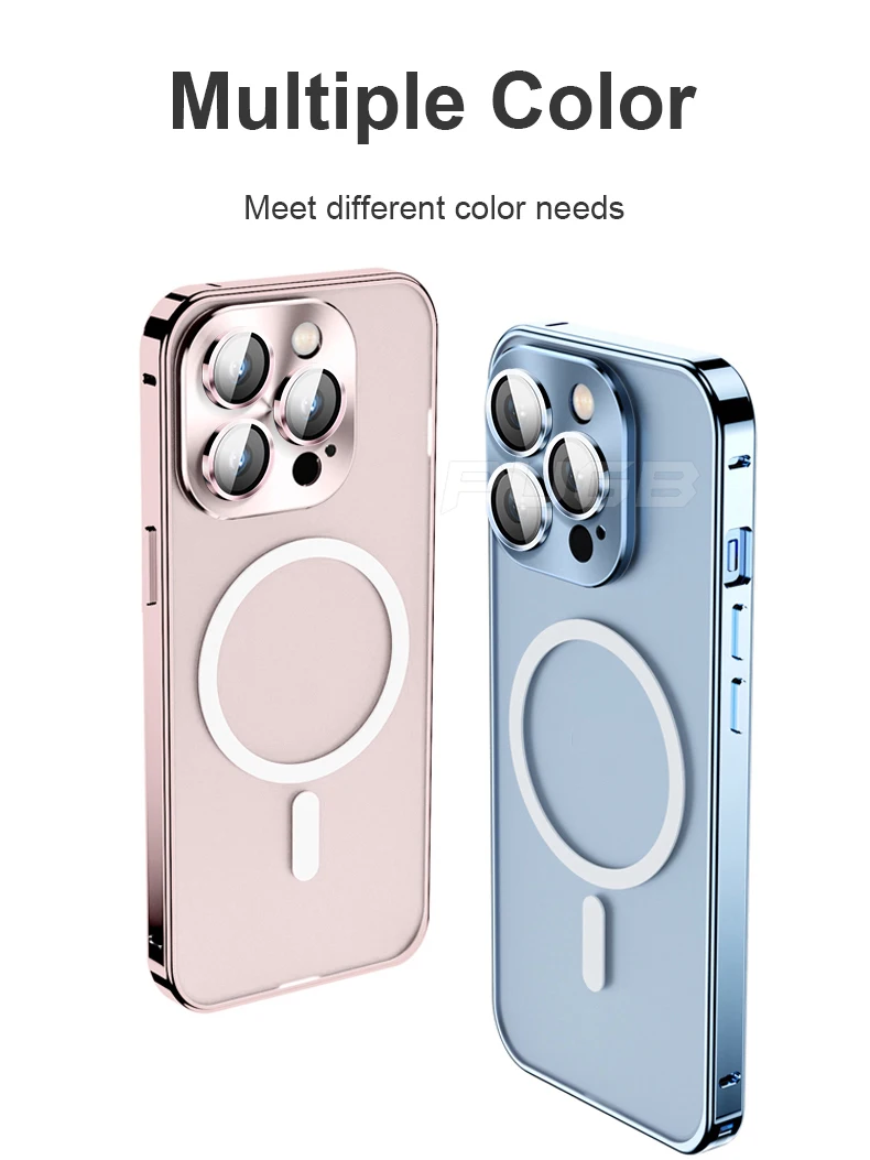 Luxury Magnetic Wireless Charging Aluminum Metal Bumper Case For iPhone 11 12 13 Pro Max Matte Transparent Lens Protector Cover best iphone 12 mini case