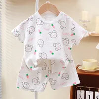 New Summer Children Clothes Pajama Set Soft Solid Color Comfortable Clothing Kids Girls Boys Pajamas Sleepwear