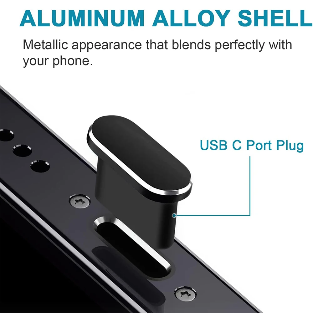 3개입 고급 메탈 USB C 타입-C 먼지 방지 플러그 아이폰 16 15 Pro Max 16 Plus 충전 포트 보호기 타입 C 먼지 방지 플러그 안드로이드용